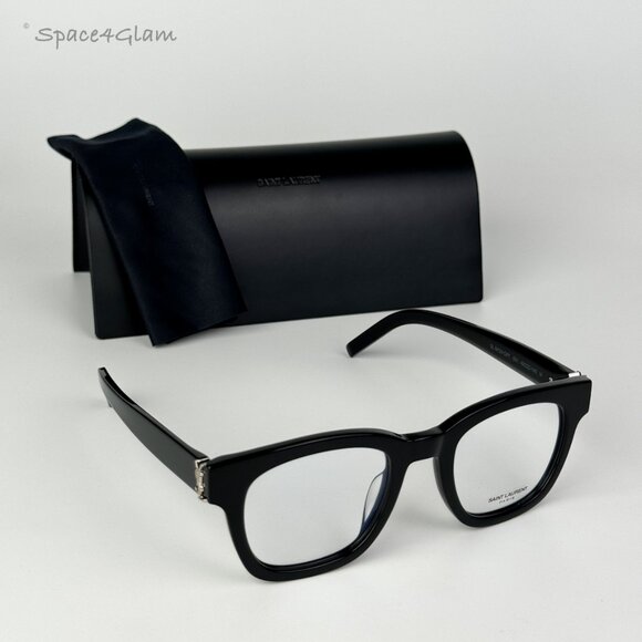 NEW Saint Laurent SLM124 OPT 001 Black Demo Cat Eye Unisex Eyeglasses - Picture 1 of 10